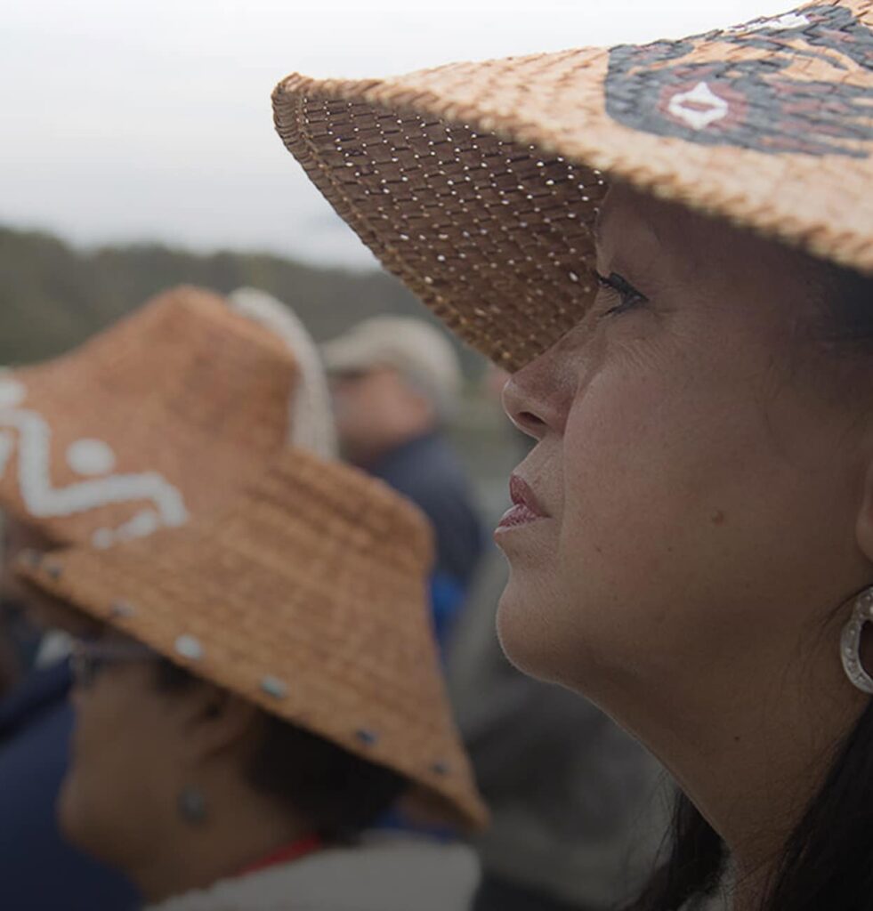 Tulalip tribe members looking into the distance